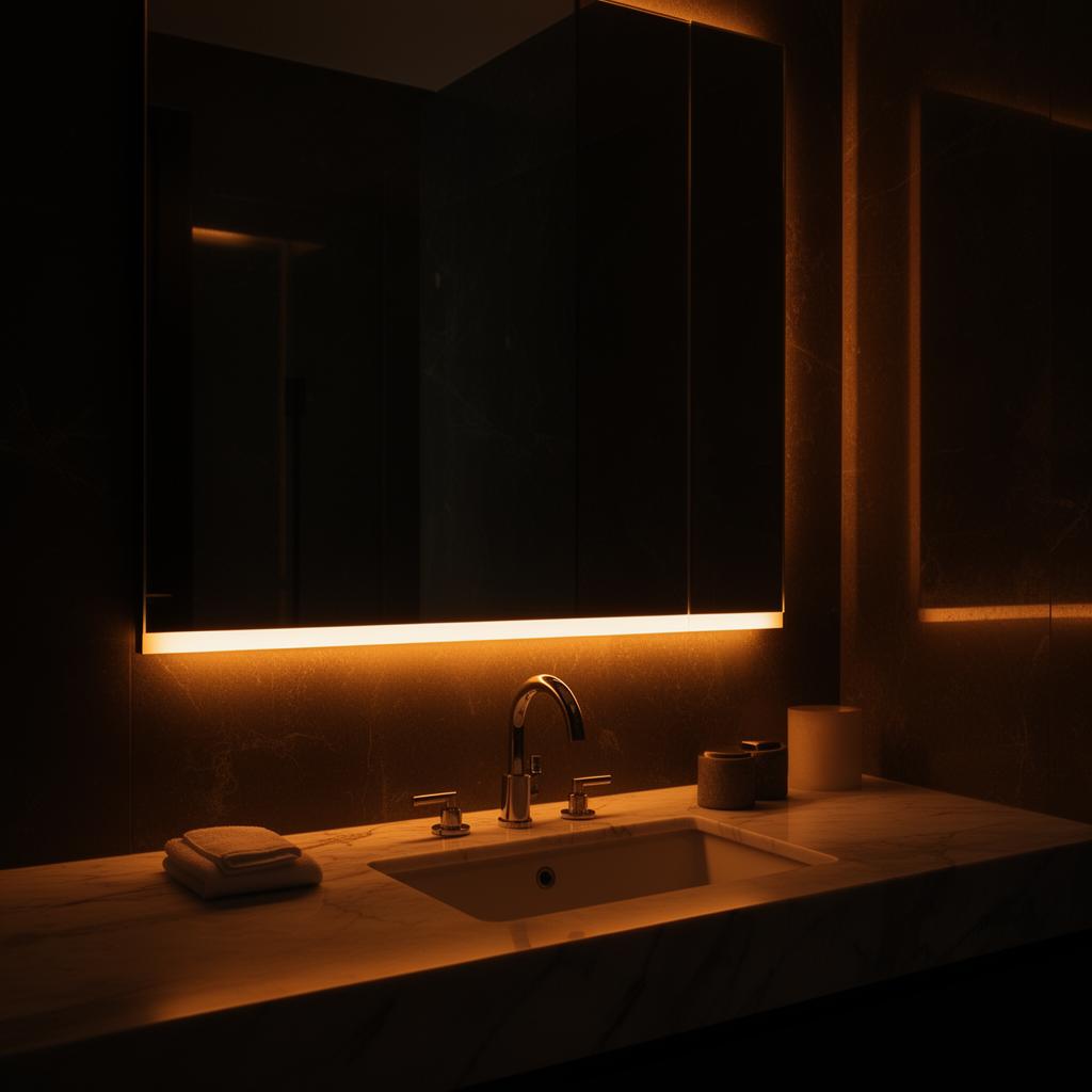 LUMEN light mounted in a bathroom