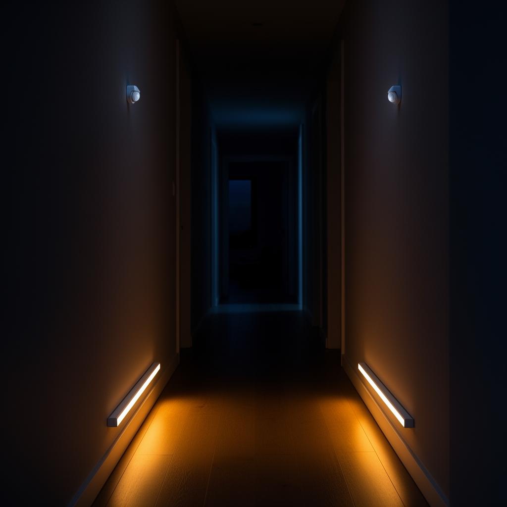 LUMEN motion sensor light in a dark passage
