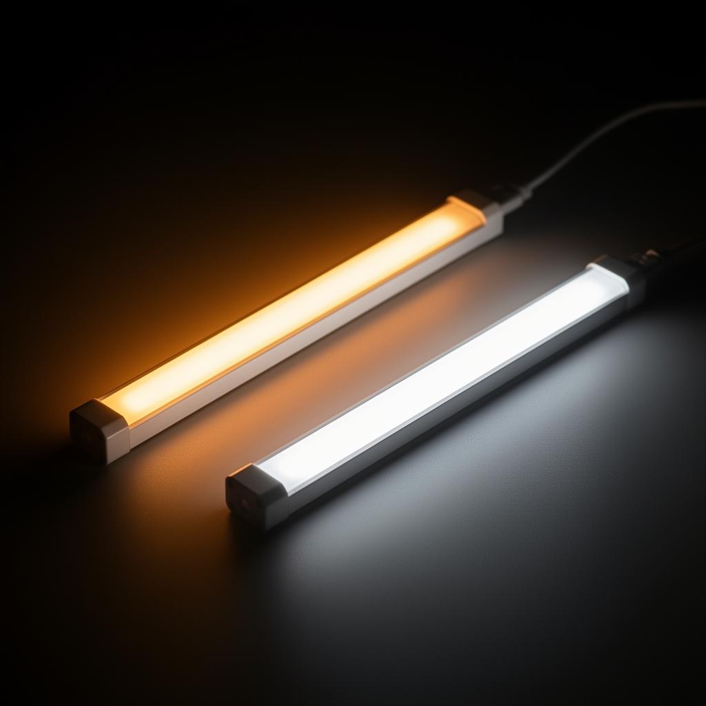 Warm and cool light modes side by side